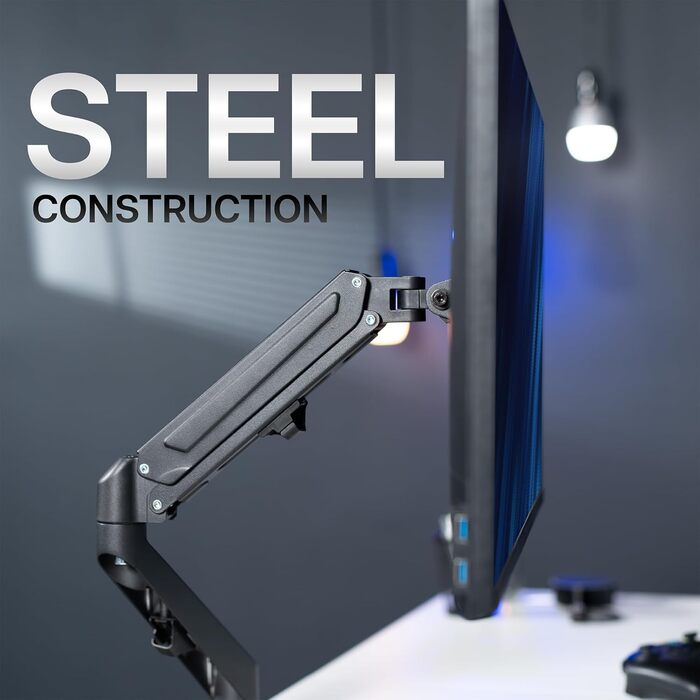 Кріплення для монітора VIVO Robuster STAND-V101V: Алюмінієва кріплення для моніторів до 49 дюймів (124,5 см), витримує до 20 кг, чорний