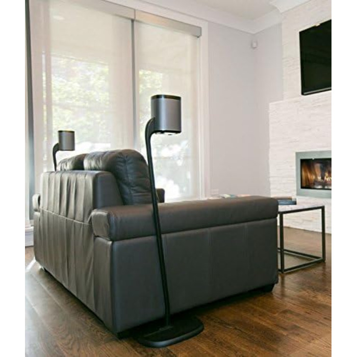 Підставка GT STUDIO для SONOS One, One SL, Play:1, Play:3. Преміум дизайн, приховане кабельне підключення, важка основа (Пара, Чорний)