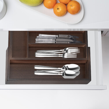 Relaxdays Dark Brown Cutlery Box Bamboo