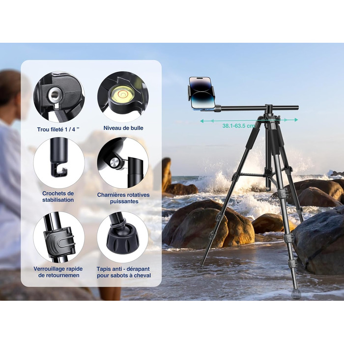 Штатив для смартфона Elitehood з виносним плечем 114 см, гнучкий, 180 см, 360° - для відеозйомки