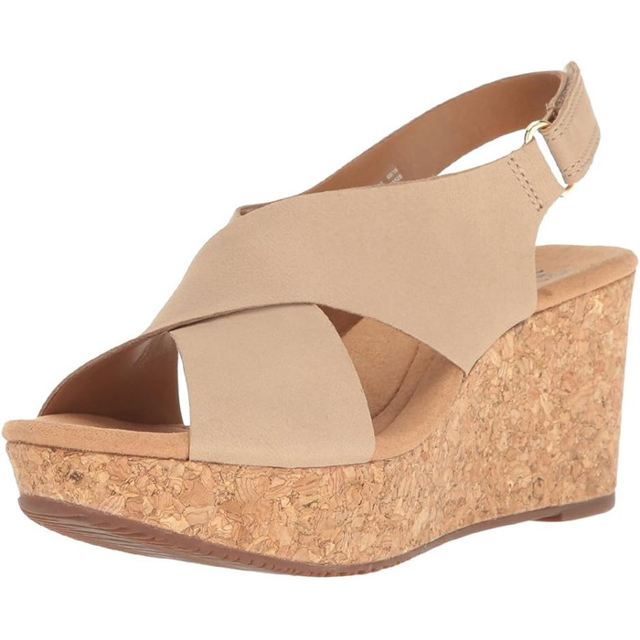 Босоніжки Clarks Annadel Eirwyn на підборах, бежеві, нубук, 40 EU (широкі)