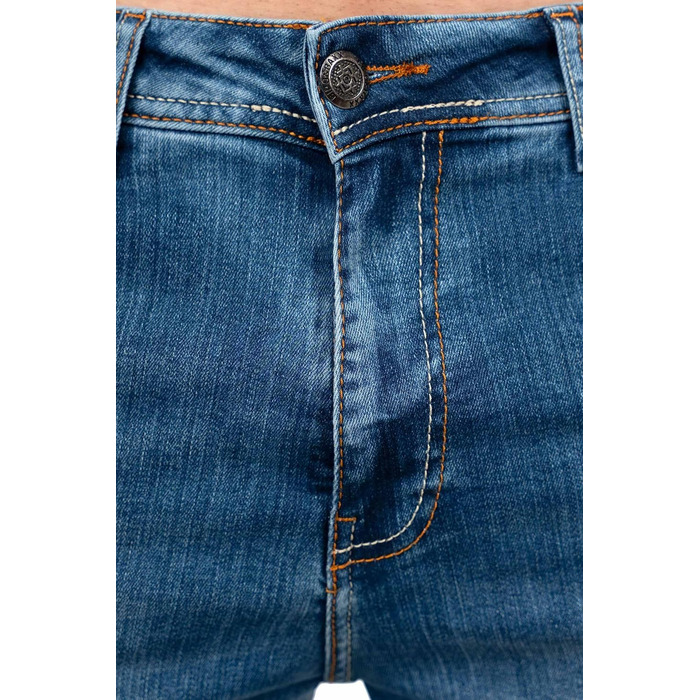 Чоловічі джинси Cipo & Baxx: блакитні джинси з еластаном, 5 кишень, контрастна вишивка (42W/32L)