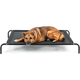 Dog bed made of Textilene fabric, (L) 100 x 76 cm, Black
