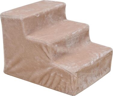Сходинки для тварин ESTEXO: сходи для собак та котів, 3 сходи, плюшевий чохол, бежевий колір