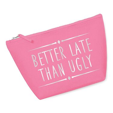 Косметичка RaketeBerlin 'Better late than ugly', 100% бавовна, розмір M, металевий замок, різні кольори