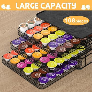 Підставка для капсул кави Masthome 3-ярусна для Dolce Gusto, 108 капсул, чорна