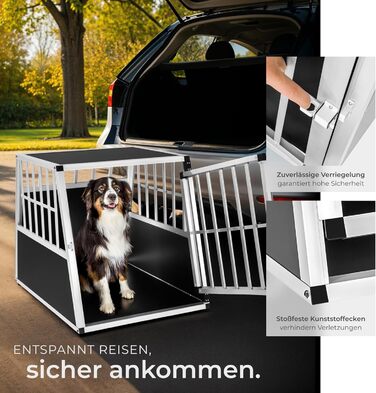 Транспортна переноска для собак tectake® XL, алюмінієва, для 2 собак, 97 x 90 x 69,5 см