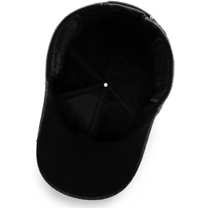 Кепка YAMEE чоловіча зимова з відкидним навушником, унісекс, тепла кепка, чорний колір