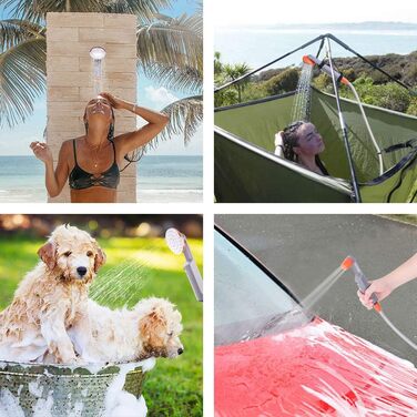 Portable Outdoor Camping Shower with Battery-Powered Pump for Garden, Beach