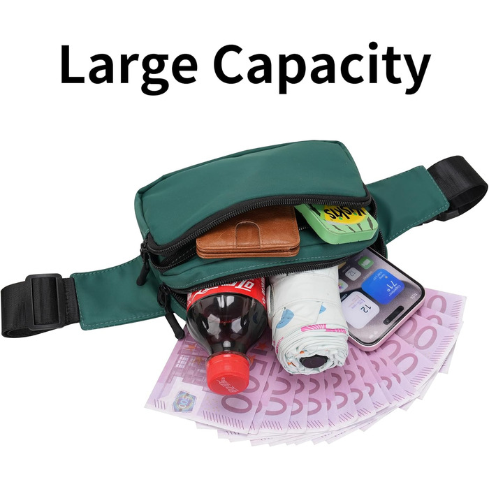 Поясна сумка на пояс, на стегно, унісекс, зелена. Сумка через плече, для телефону, на прогулянку, подорожі, собак, чоловіча та жіноча