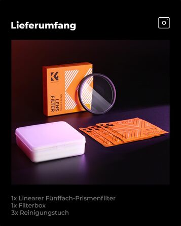 Фільтр K&F CONCEPT 77mm Mirage Pentaprism з оптичного скла, Nano-B серія | Ефект призма для об'єктива камери