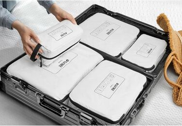 Набір органайзерів для валізи G4Free (6 шт) з Tyvek - розширювані сумки для одягу в подорож