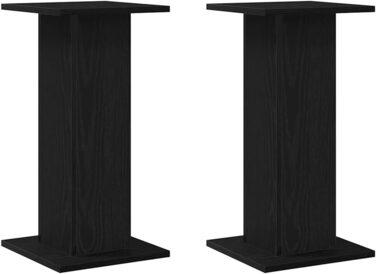 Підставка для колонок vidaXL, 2 шт., висока, для Hi-Fi, домашнього кіно, саундбар, покращене звучання, ДСП, чорна ельха, 30x30x60 см
