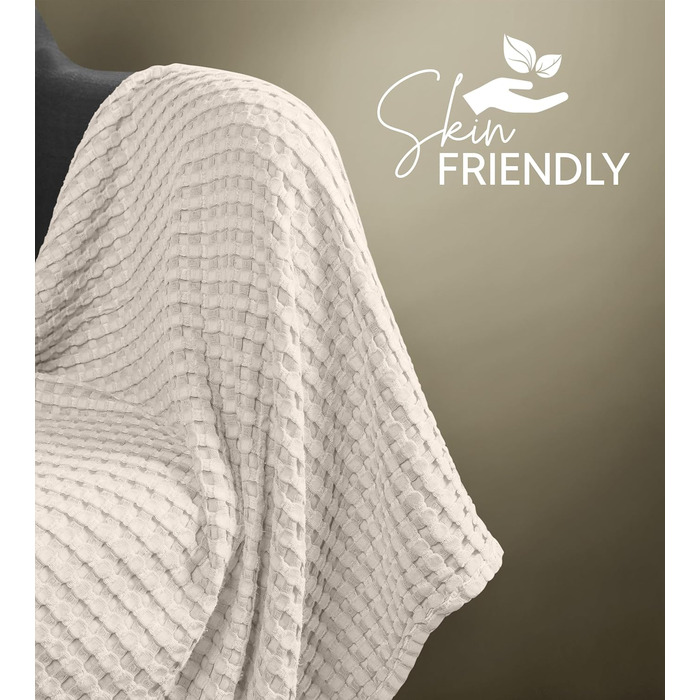 Плед Baumwoll Waffeldecke Utopia Bedding: бавовна, вафельна тканина, 152x127 см, хакі