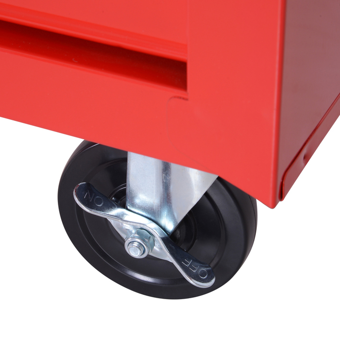 DURHAND Tool Chest, 2 small & 5 large drawers, steel, up to 150 kg, 69 x 33 x 75 cm, Red