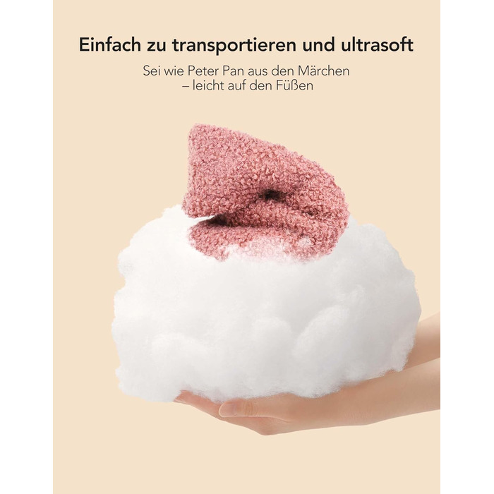 В'язані домашні тапочки VeraCosy з піною-пам'яттю та м'яким підкладкою Polar Fleece, рожеві, 40/41 EU