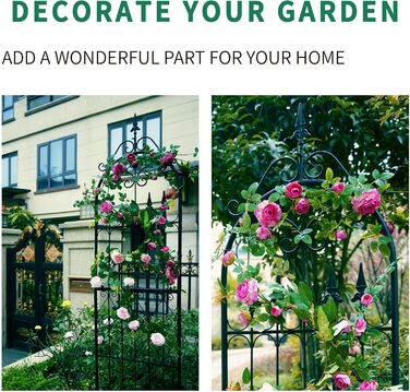 Садова решітка SCENDOR GARDEN 220x55 см із металу для витких рослин, опора для клематисів, троянд, ліан, для вуличного використання