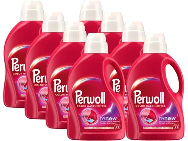 Рідкий засіб для прання кольорових речей Perwoll Color, технологія Dreifach-Renew для відновлення кольорів та волокон, 1.35 л (набір 8 шт, 160 прань)