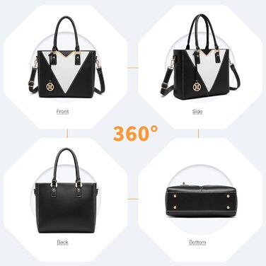 Сумка жіноча Lulu Daen середнього розміру зі штучної шкіри (PU) - чорна, комплект з гаманцем, для роботи, подорожей, бізнесу