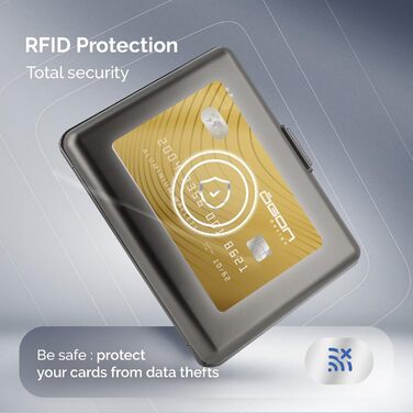 Гаманець ÖGON DESIGNS Smart Case Big Stockholm з алюмінію, велика місткість, RFID-захист, алюміній-титан (універсальний)