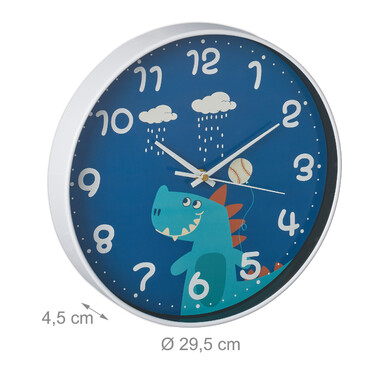 Relaxdays Wall Clock Dinosaur for Kids