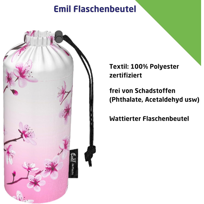 Emil Trinkflasche (drinking bottle) made of glass for girls & boys, insulated glass bottle for school, leisure, sports: Children & Parents Deer, 0.4l