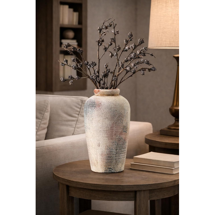 Велика керамічна ваза ручної роботи, 28 см, мінімалістична ваза в стилі ф armhouse для декору дому, вітальні, полиці, входу, весілля, декору столу, сірого кольору