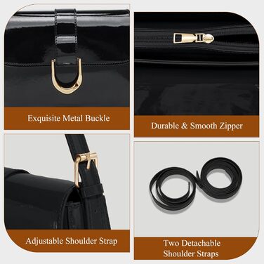 Сумка жіноча через плече (крос-боді) PU шкіра, маленька чорна сумка-шопер для повсякденного використання, роботи та відпочинку