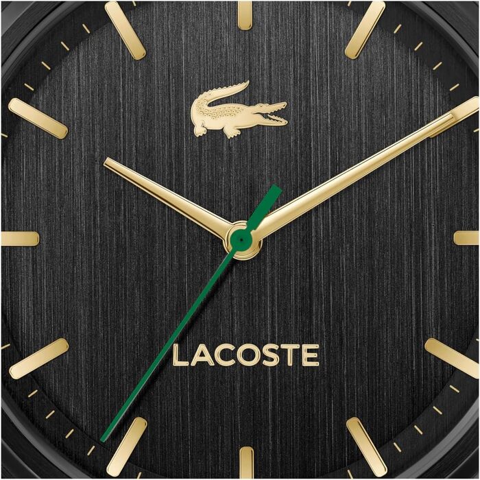 Годинник Lacoste Lisbon чоловічий кварцовий, браслет з нержавіючої сталі (чорний)