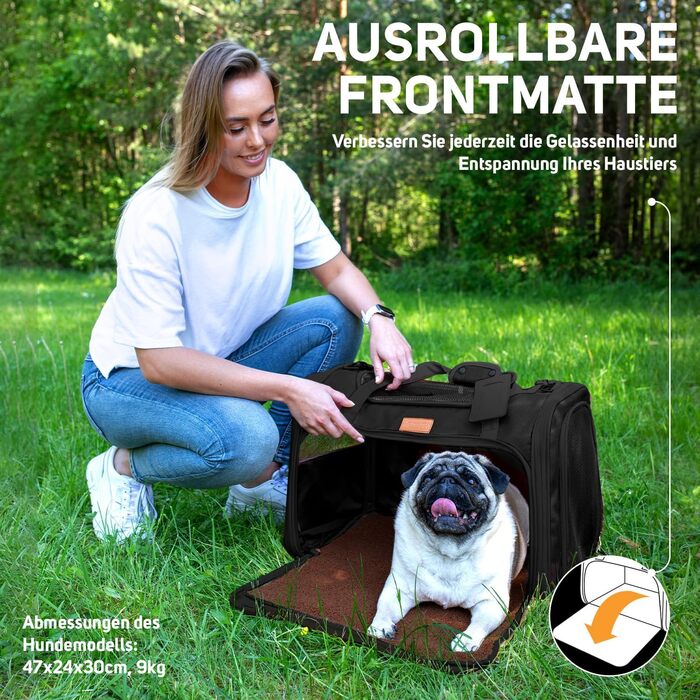 Транспортна переноска для кота/собаки: переноска для маленьких собак та котів (колір: коричневий, розмір: 51x36x33 см)