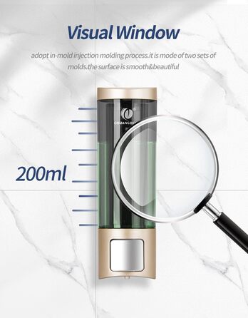 Механічний дозатор мила CHUANGDIAN для стін, 200 мл, білий (Einfach Gold)