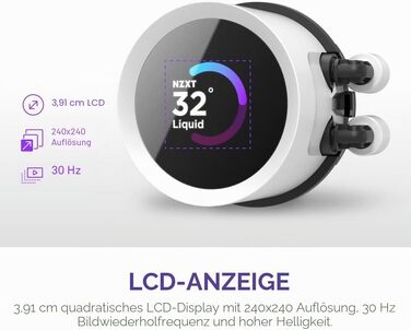 Рідинне охолодження процесора NZXT Kraken 280 RGB (2023) з LCD-дисплеєм, 280мм, чорний