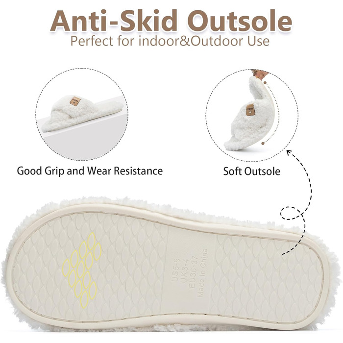 Жіночі домашні тапочки з меморі-піною – зручні домашні капці для спальні, відкриті, з перехресними ремінцями, антиковзаюча підошва для дому та вулиці, стильні тапочки-шльопанці як подарунок для жінок, мами, дружини, білі, 38/39 EU