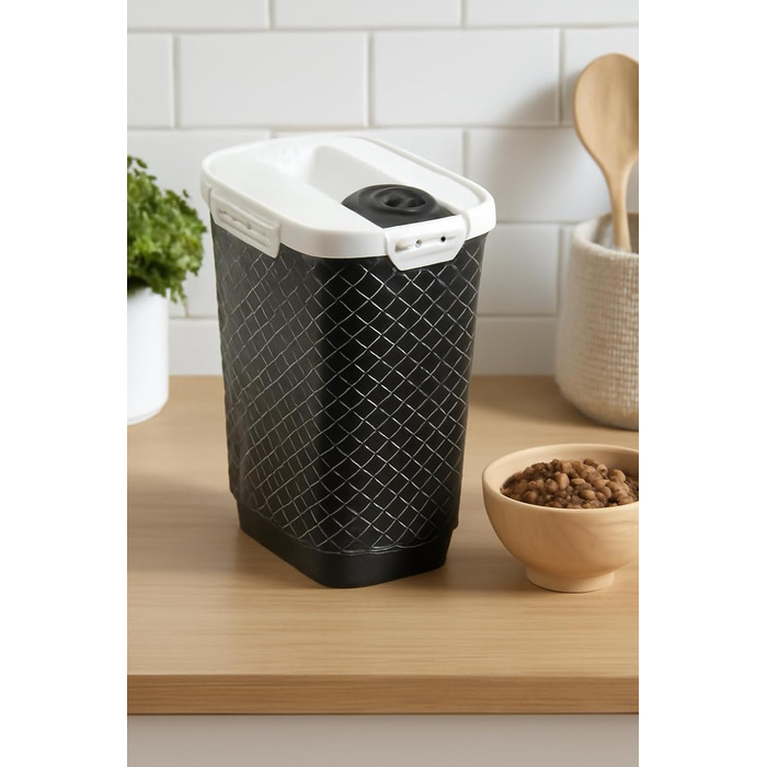 Контейнер для корму Rotho MyPet Cody, 10л з кришкою та клапаном, BPA-free, сірий/білий, 10л