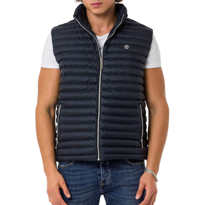 Чоловіча вітрозахисна куртка Redbridge з коміром-худи, модель Bubble Vet, чорна (M, темно-синій)