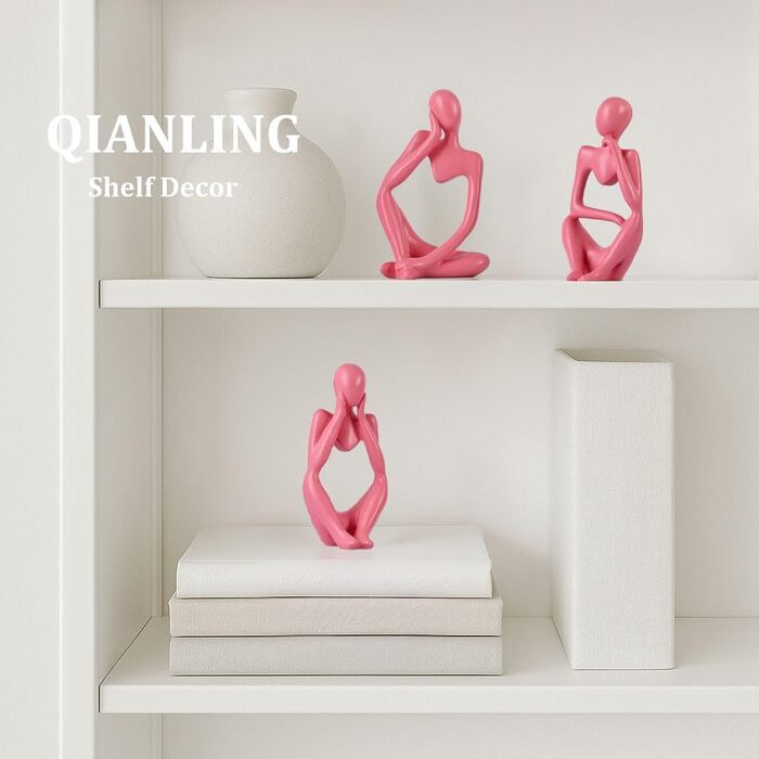 Набір керамічних ваз – 3 шт. Вази в стилі фермерського дому, декор для дому, вітальні, столу, каміну та входу (Рожевий)