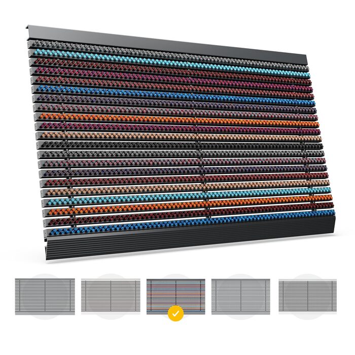 Килимок для порогу Entrando 40x60 см - алюміній, неслизький, для дому та тераси. Знімний килимок для взуття з щітковим профілем.