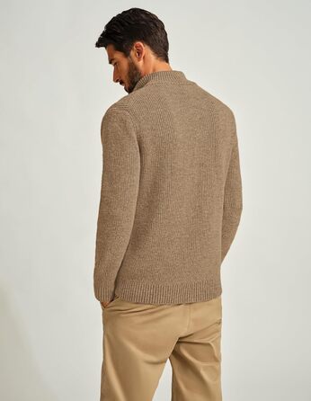 Чоловіча вітрозахисна куртка-кардиган PJ PAUL JONE з коміром-стійкою та блискавкою, колір верблюжий (S)