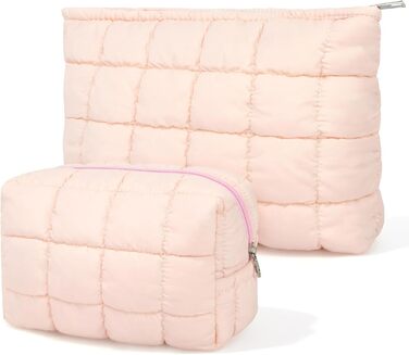 Набір косметичок для жінок: 3 шт. для макіяжу, подорожей та повсякденного використання (рожевий)