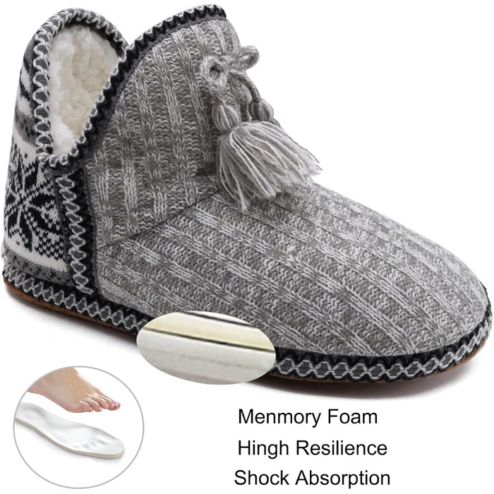 Тапочки халатні жіночі COFACE Lammfell, теплі, з м'якої вовни, сірі, 37/38 EU
