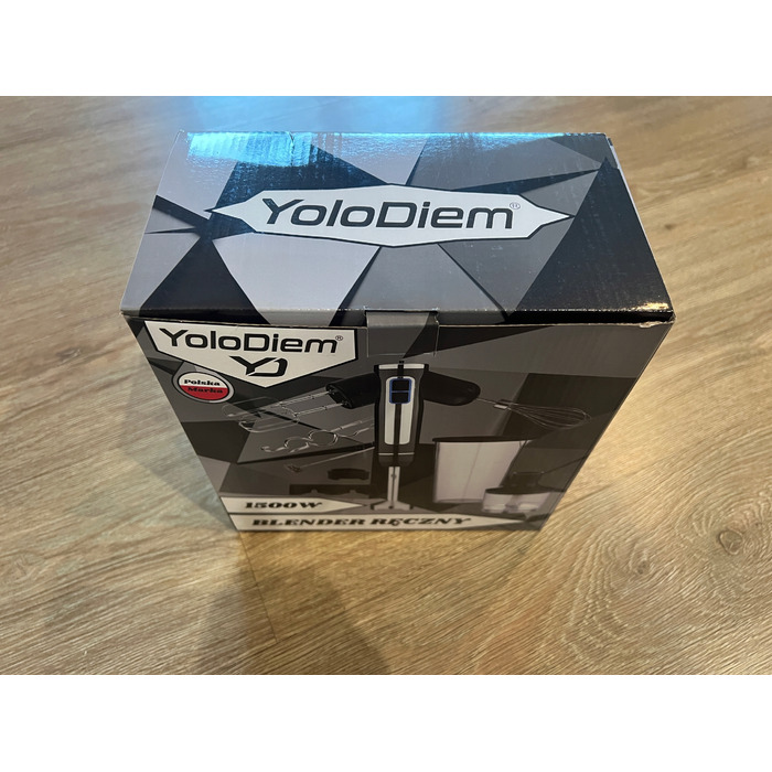 Занурювальний блендер YoloDiem 1500W 9в1, чорний, 4 титанові леза