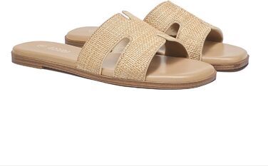 Сандалії жіночі Rihero шкіряні сліпони Raffia 39.5 EU, комфортні повсякденні