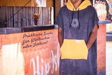 Musegear Surf Poncho - Adult - Mobile Changing Room - One Size - Orange/Anthracite – Changing Aid and Cozy Robe - Stylish and Practical