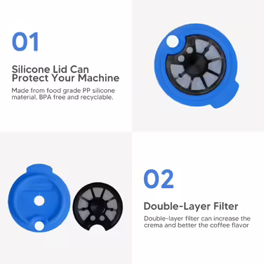 Багаторазова капсула для кавомашини Bosch Tassimo BENFUCHEN, синя, 60 мл + кришка 200 мл + темпер, для кави, екологічна