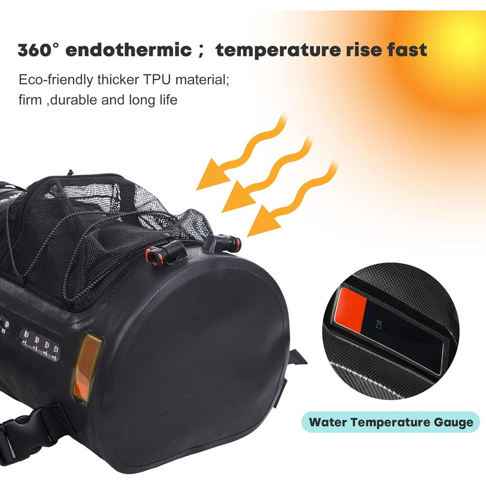 WILD HEAT Camping Shower 12L 22L Portable Shower for Camping with Foot Pump and Shower Bag Backpack