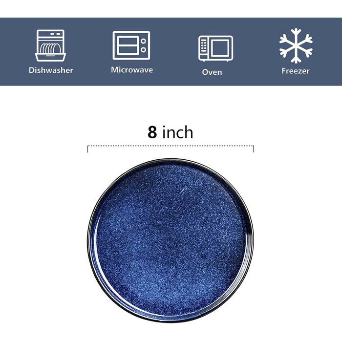 Набір сервірувальних тарілок Vicrays (3 шт.) - блакитний, 40.6x35.6x25.4 см, порцеляна