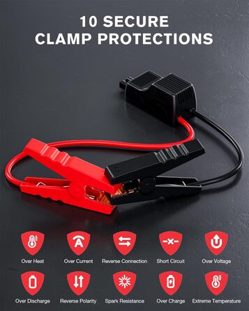 Повербанк Starthilfe Povasee 6000A UltraSafe для авто: пусковий пристрій, 12V, LED, 2 USB, до 10L бензину/8L дизеля