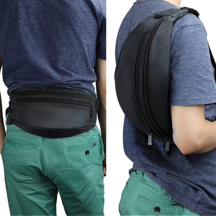 RYACO Поясна сумка на пояс для жінок та чоловіків. Стильна сумка через плече, водонепроникна. Ідеальна для подорожей, спорту, бігу та активного відпочинку (сіра)