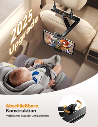 Тримач для планшета Joyroom в авто з двома стержнями та регульованим кріпленням, сумісний з iPad, Switch, Phone (4.7-13 дюймів)