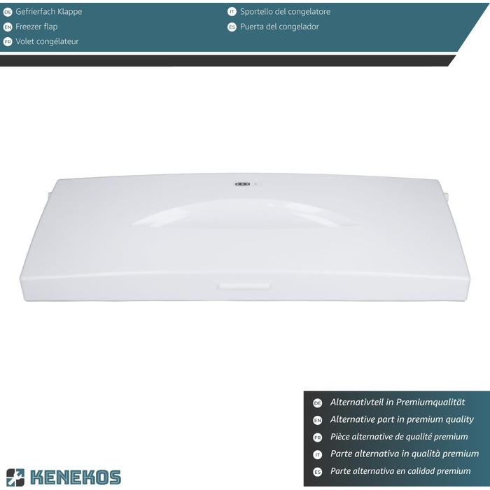 Freezer door, freezer compartment door compatible with Bauknecht, Whirlpool, Indesit C00374091, alternative for 481241619514 and 481241619711, refrigerator integrated freezer replacement part